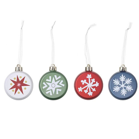 Набор ёлочных украшений Vintertid, 4 шт, 6 см, пластик, разноцветный