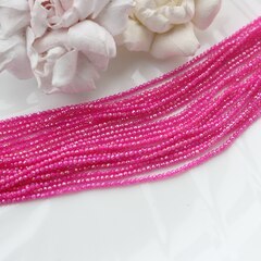 Бусины стеклянные ярко-розовые круглые 2 мм, К121