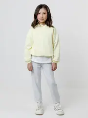 брюки  для девочки  К 400575/св.серый меланж