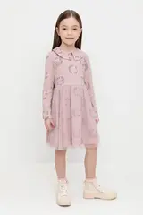 платье  для девочки  КР 5916/розово-сиреневый,веточки к525