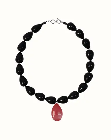 Бусы с кулоном pink olives