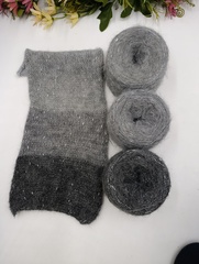 Набор Ombre Grey альпака Pachino brush с люрексом Nodino 240гр