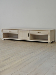 Тумба под телевизор Сюзанна, 180 см, с ящиками и полками, белый