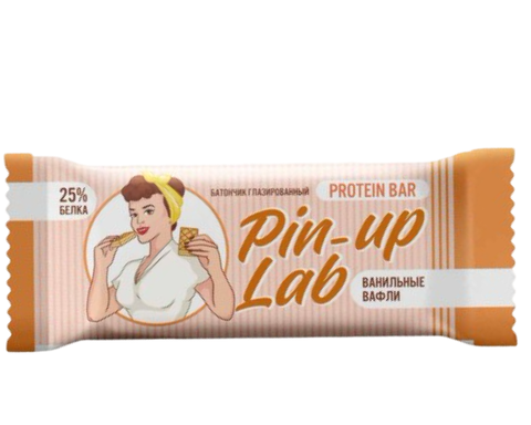 Батончик PIN UP LAB глазированный Ванильные Вафли 40 гр
