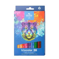 Карандаши цветные KOH-I-NOOR TRIOCOLOR TIGER 3135, 36цв, картон.упак. с подвесом