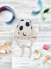 Утеплённый чепчик Mjölk Горошки