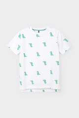 фуфайка  для мальчика  КР 301984/белый,зеленые динозавры