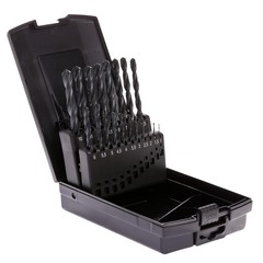 Набор сверл по металлу 1-10мм 19шт DIN338 HSS-R 118° (пл. кейс) Terrax by Ruko A205210RO