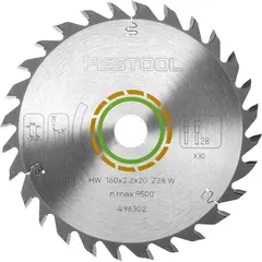 Пильный диск с мелким зубом 160x2,2x20 W28 FESTOOL 496302