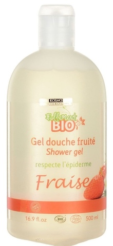 Гель для душа «Клубника», Gel douche fruite shower gel follement bio, Kosmoteros (Космотерос) 500 мл