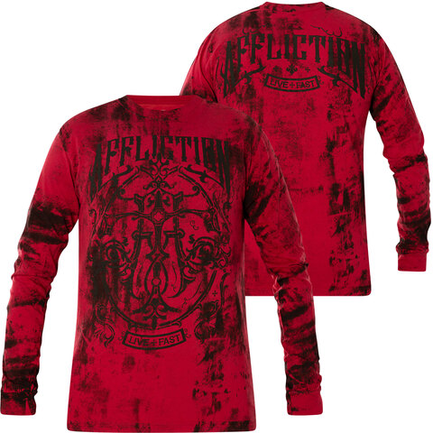 Affliction | Футболка лонгслив мужская Black Mist A25168 перед и сзади