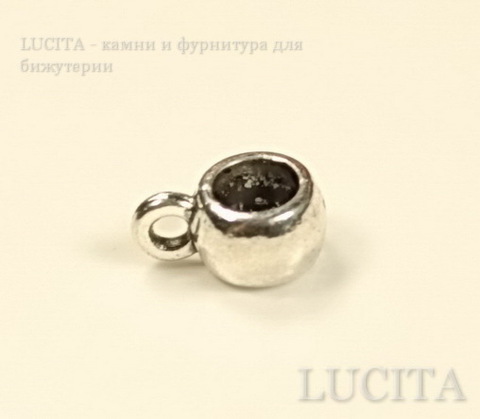 Бейл гладкий 8,5х4 мм (цвет - античное серебро), 5 штук ()