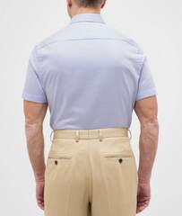 Сорочка мужская Eterna Slim Fit 4163-G170-12 с сине-голубым принтом, короткий рукав