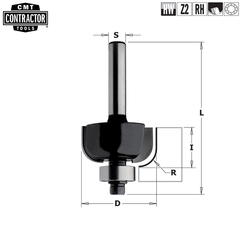 Фреза концевая CMT-contractor внешний радиус R=9,5 S=8 D=31,7x12,7 K937-317