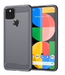 Чехол защитный серого цвета для Google Pixel 5a, серия Carbon (в стиле карбон) от Caseport