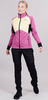 Премиальная куртка для лыж и зимнего бега Nordski Hybrid Fuchsia/Yellow женская
