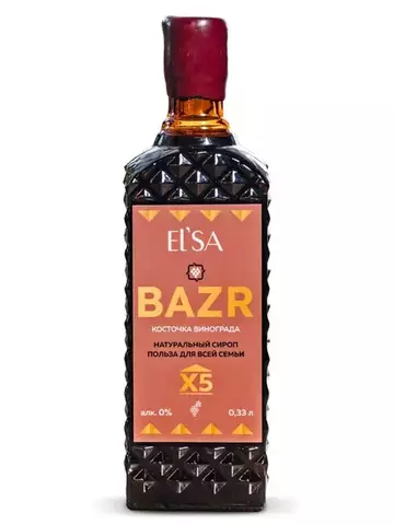BAZR Натуральный сироп без сахара виноградный, 0,33 л
