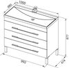 Aquanet 287663 Тумба с раковиной  Верона 100 белый (напольная 3 ящика)