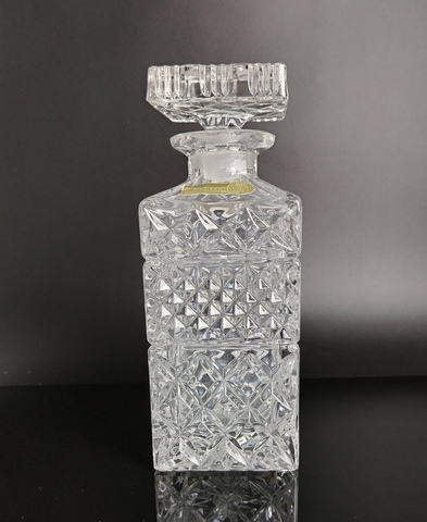 Штоф четырёхгранный "Madison", 700 мл, хрусталь, алмазная грань, Bohemia Crystal (Bohemia Glass), Чехословакия, 1970-1980 гг