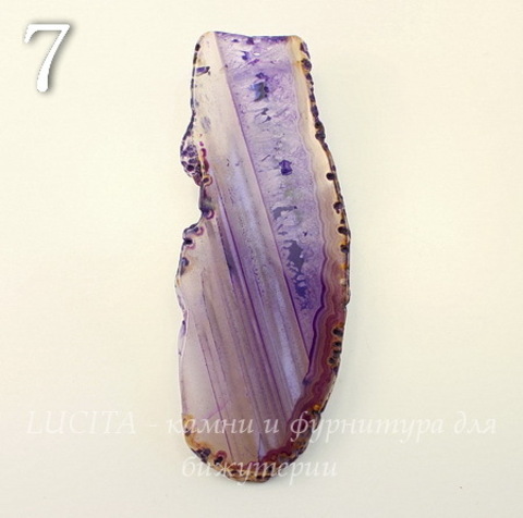 Подвеска Срез Агата (тониров)(цвет - чернильный) (№7 (97х36 мм))