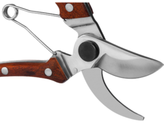 GRINDA P-17, 195 мм, из нержавеющей стали, с деревянными рукоятками, цельнокованый компактный плоскостной секатор, PROLine (423417)