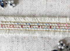 Тесьма текстиль, люрекс с бахромой, ш. 2,5 см.