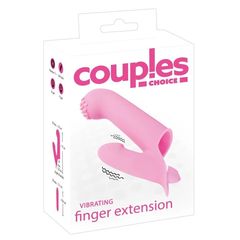 Нежно-розовая двойная вибронасадка на палец Vibrating Finger Extension - 17 см. - 