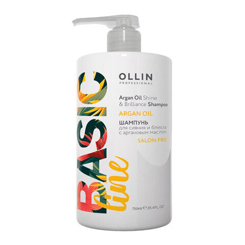 OLLIN Basic Line - Шампунь для сияния и блеска с аргановым маслом