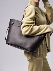 Сумка кожаная шоппер Deboro 30890 темно-коричневая