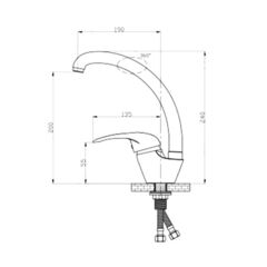 Смеситель для кухни, РМС, с картриджем, бел, SL135W-011F