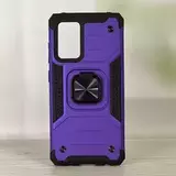 Противоударный чехол Strong Armour Case с кольцом для Xiaomi Redmi Note 10 4G / Redmi Note 10S 4G (Фиолетовый)