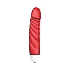 Красный вибратор с рёбрышками Mr. Big Intense - 18,4 см. - 