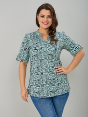 Блузка БЛ-122/шалфей-зебра