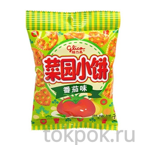Мини крекеры со вкусом томата Glico Cai Yuan, 50 гр