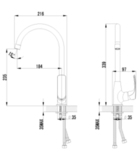 Смеситель для кухни с высоким поворотным изливом LEMARK PLUS SHAPE LM1705C