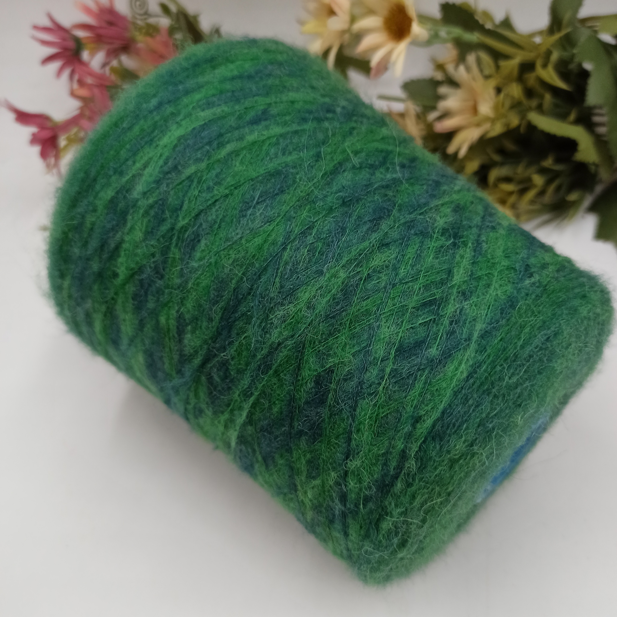 Baby B15 Вспушенная альпака секционное окрашивание 1500м/100гр Forest Green