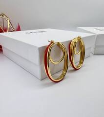 Серьги-конго овальные CELINE из латуни с позолотой