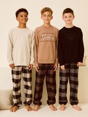 Пижама для мальчика Next B96-776, 3 шт., Бежевый, Черный