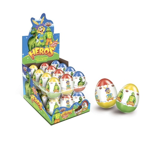 Heros- Шоколадное яйцо сюрприз Герои 1кор*6бл*24шт, 25гр