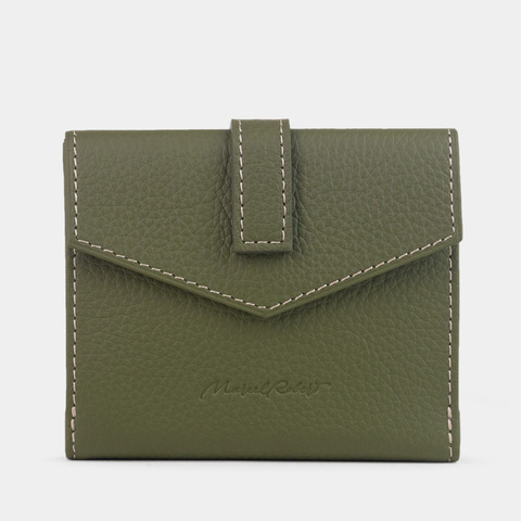 Кожаный кошелек, теленок зеленого цвета