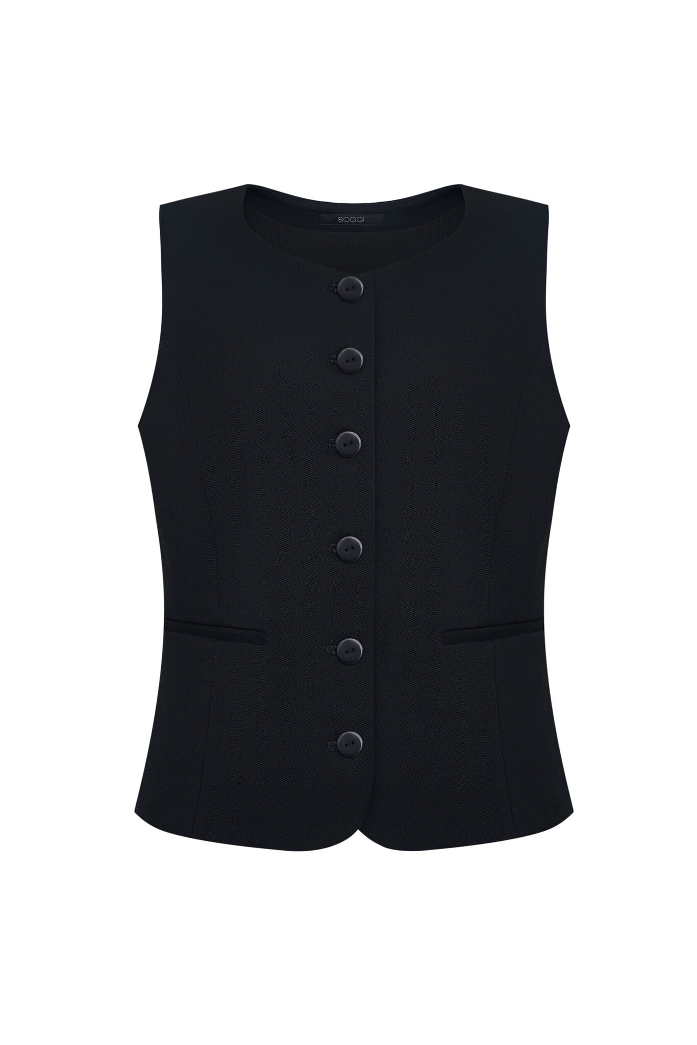 Приталенный жилет черный