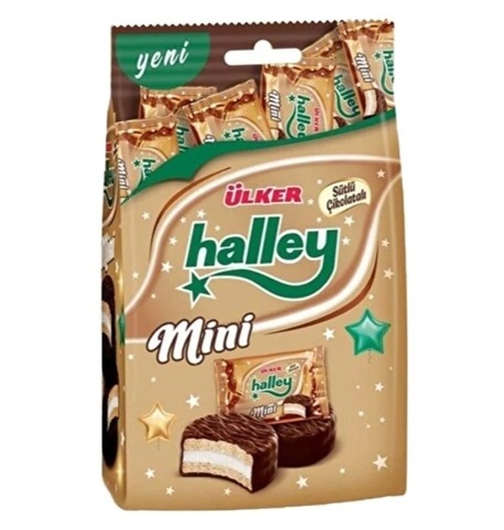 Пачка Сэндвич печенье Halley с молоч.шоколадом мини 103гр