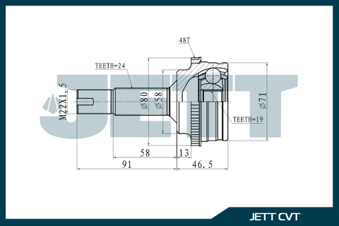 ШРУС внешний JETT V41-9152 ABS