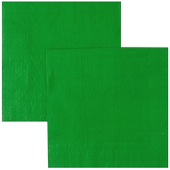Салфетки однотонные, Зеленый, 33 см, 12 шт.