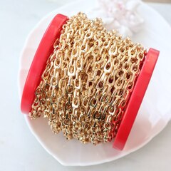 Цепочка с двойным звеном 20*8 мм, позолота, 50 см, А033