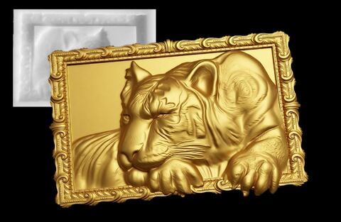 Силиконовый молд № 0677 картина Тигр