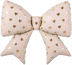 Фигура "Бант кремовый в сердечках" золото