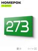 Номер на дверь 273, табличка на дверь для офиса, квартиры, кабинета, аудитории, склада, зеленая 120х70 мм, Айдентика Технолоджи