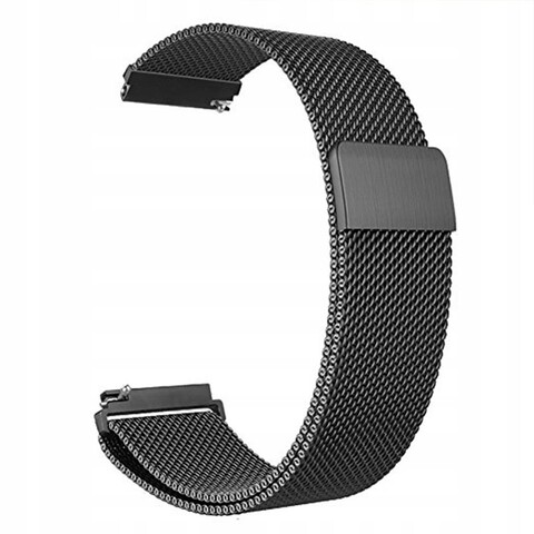 Универсальный металлический ремешок миланская петля 20 мм для часов Samsung Xiaomi Huawei Garmin (Черный)