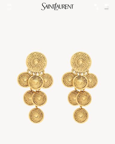 Серьги длинные МОНЕТЫ style by YSL
